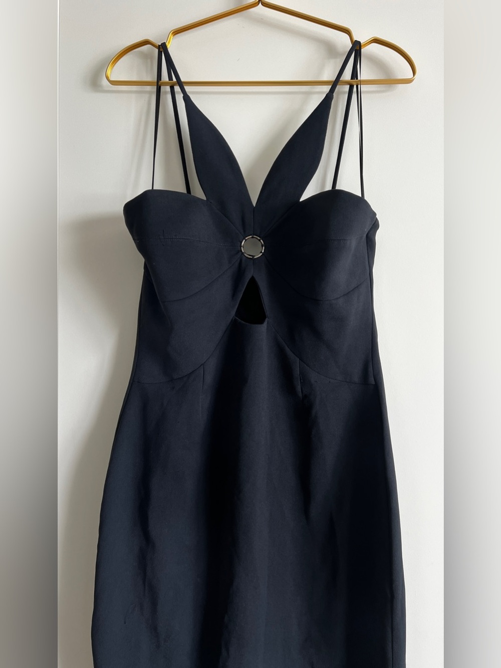 Torn by Ronny Kobo Stephanie Black Cutout Midi Dress Sz Medium Cocktail Evening - Picture 11 of 16